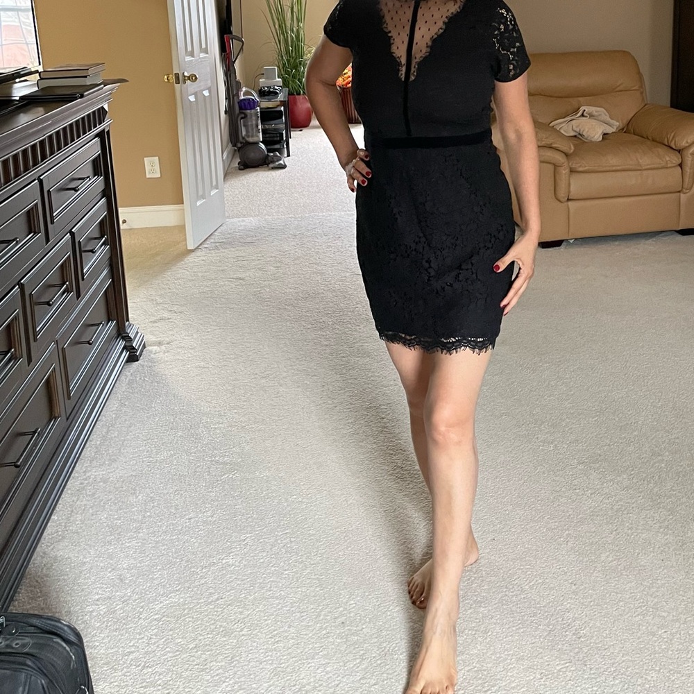 Express Black Lace Mini Dress - SMALL